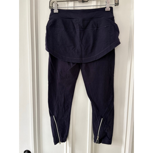Lululemon Pants - Lululemon womens dark purple Leggings with Skirt Overlay 4